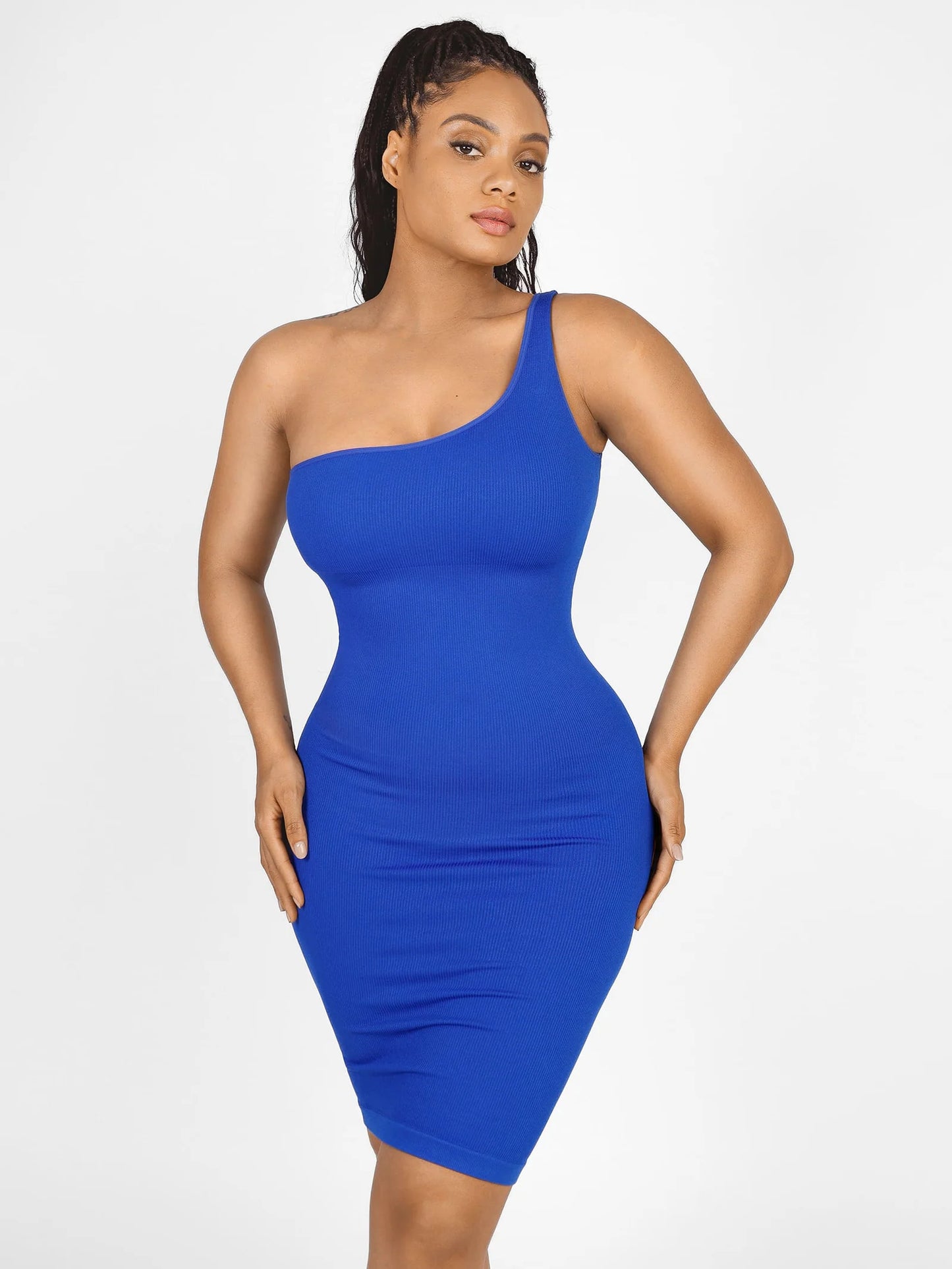 Sllowy - Vestido Moldeador Midi De Un Solo Hombro