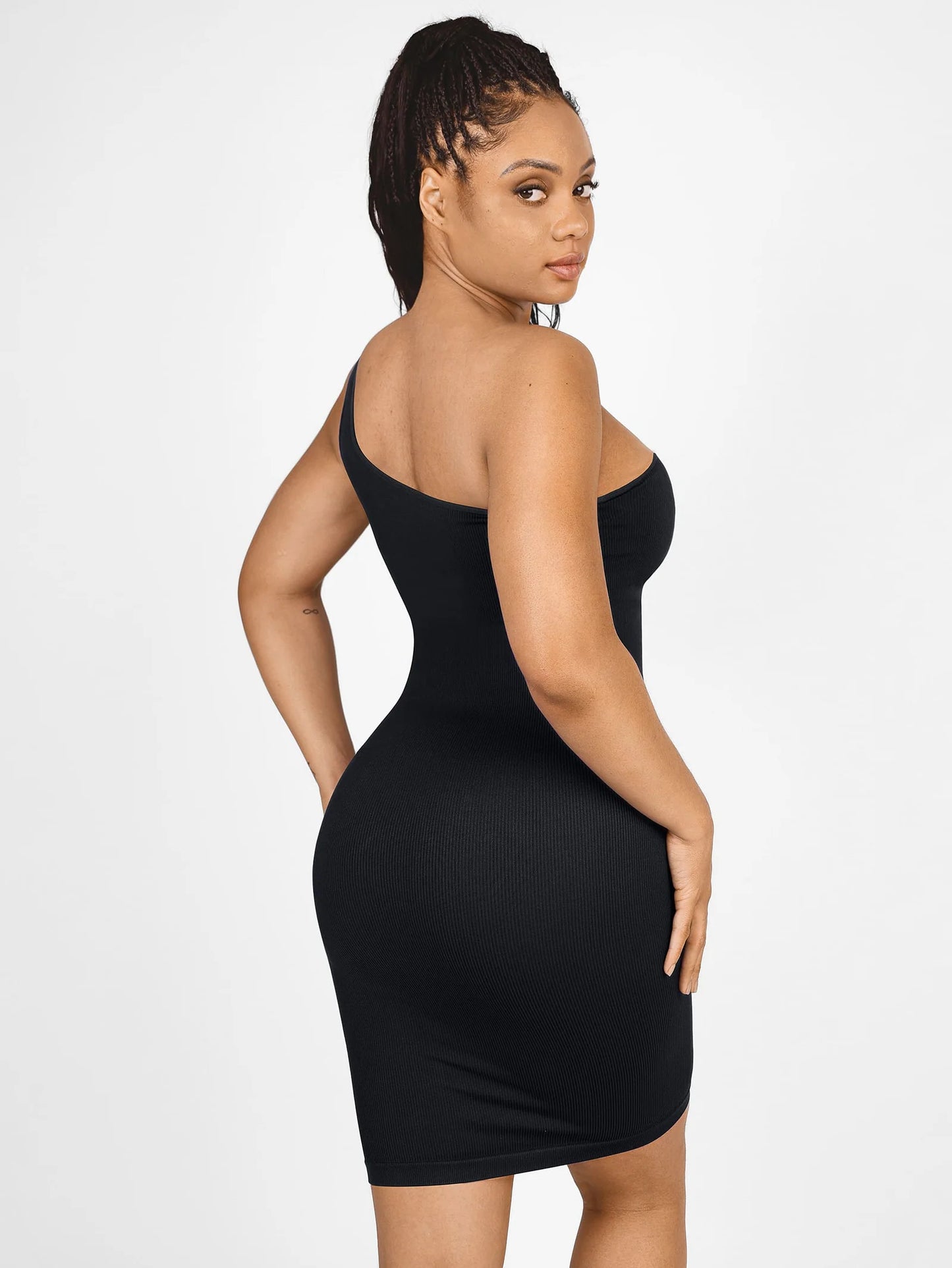 Sllowy - Vestido Moldeador Midi De Un Solo Hombro