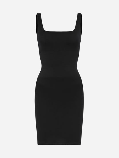 Sllowy - Vestido Moldeador Corto de Escote Cuadrado Sin Costuras