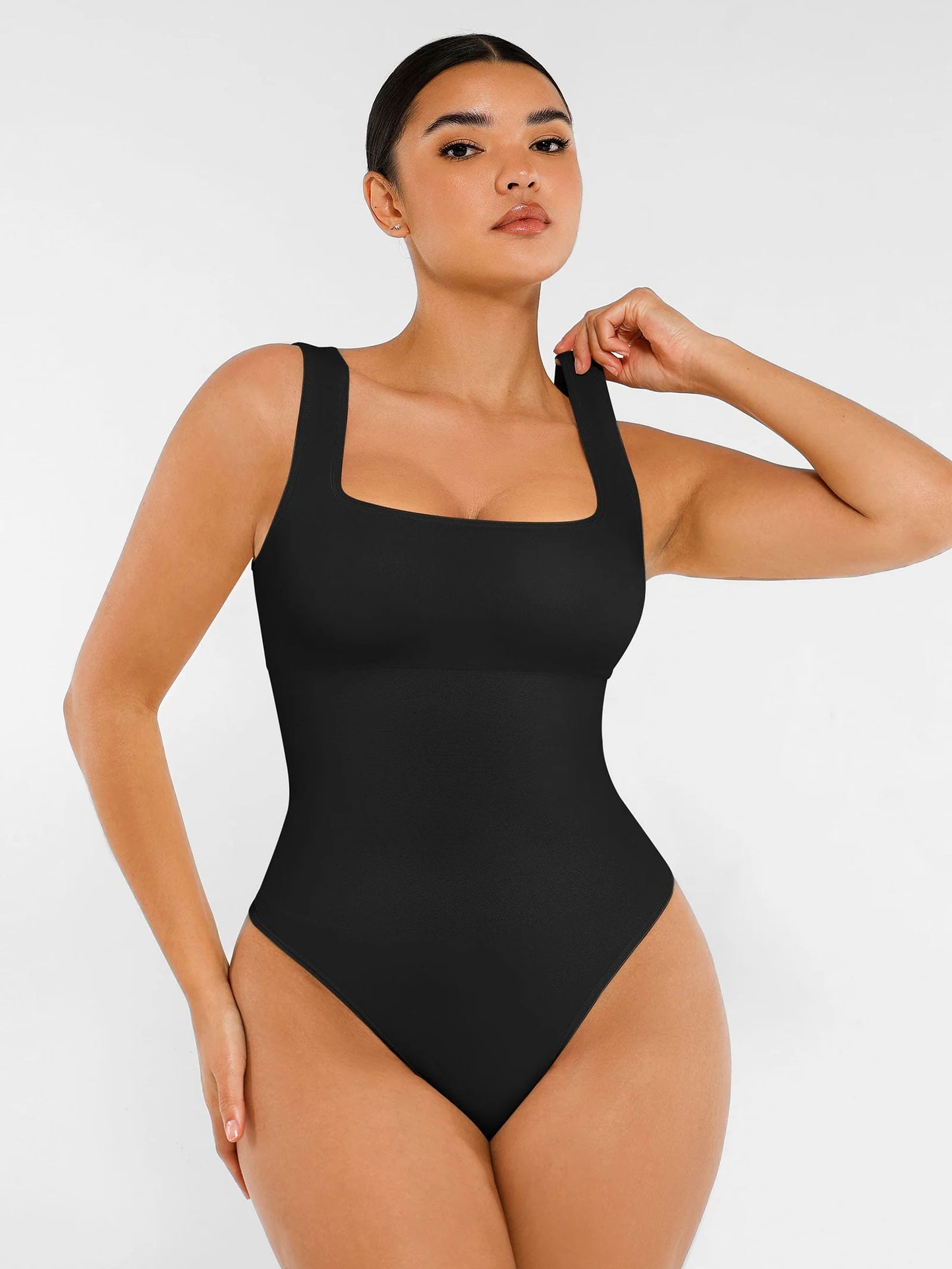Sllowy - Body de Canalé con Escote Cuadrado
