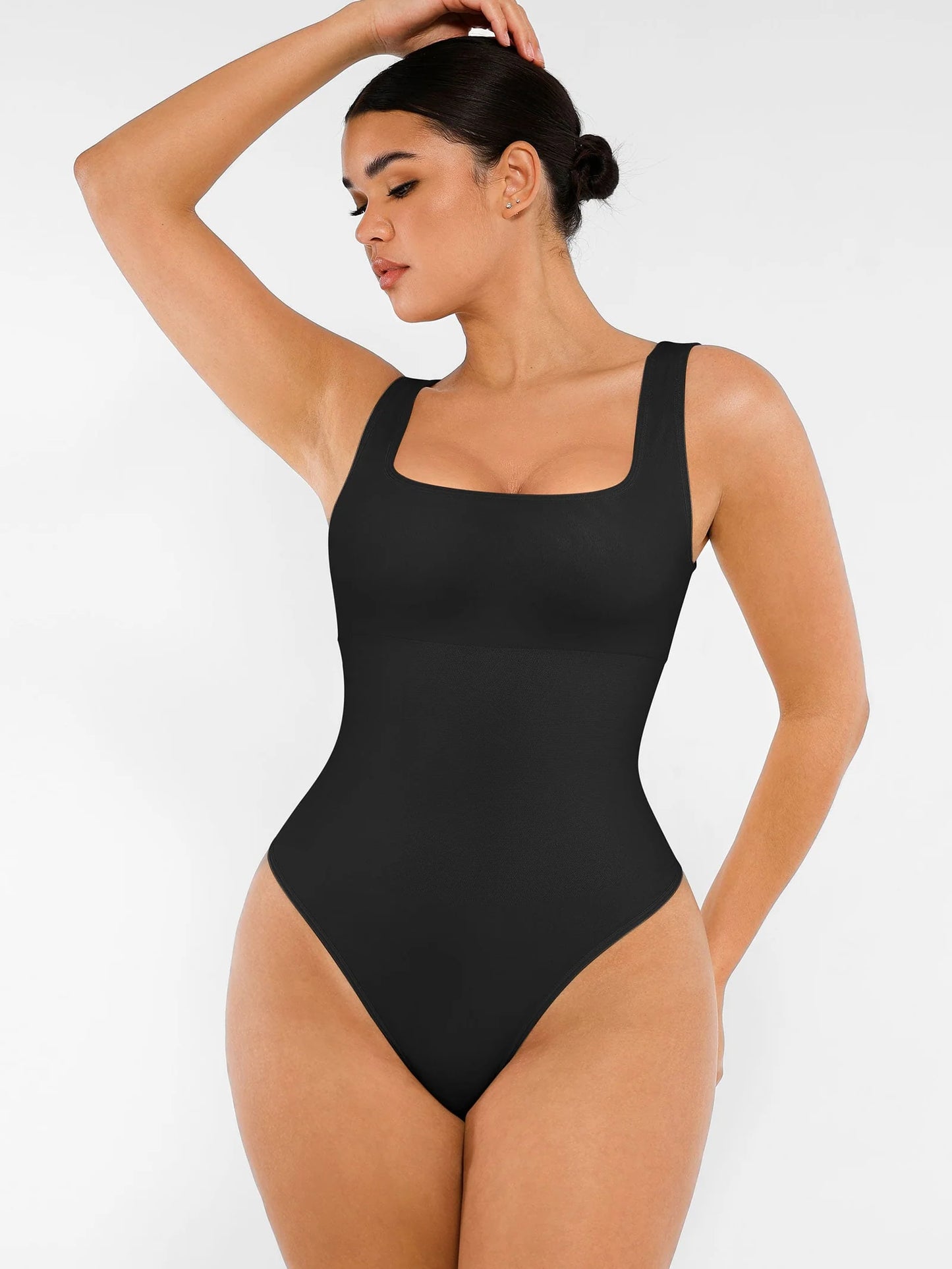 Sllowy - Body de Canalé con Escote Cuadrado