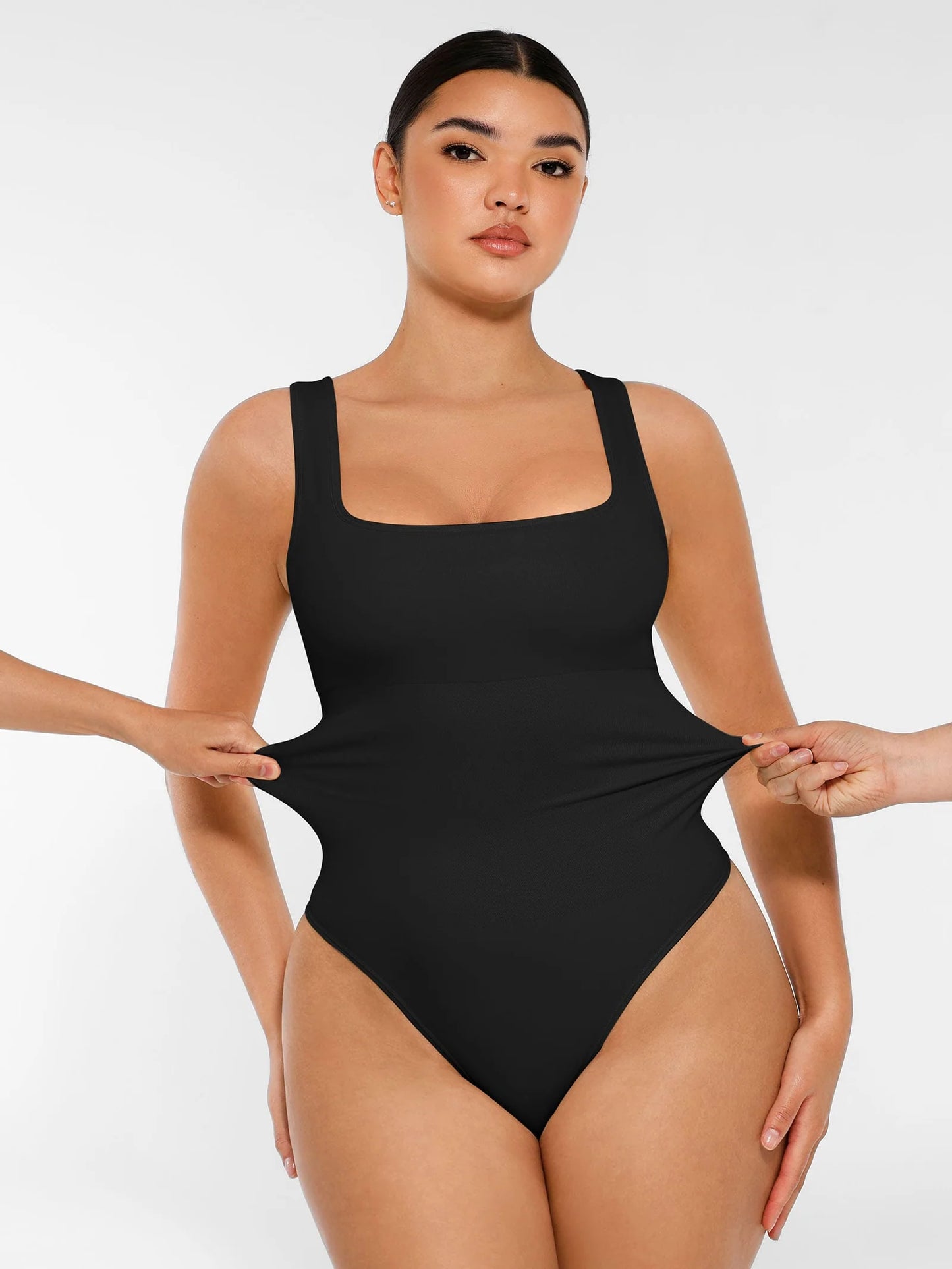 Sllowy - Body de Canalé con Escote Cuadrado