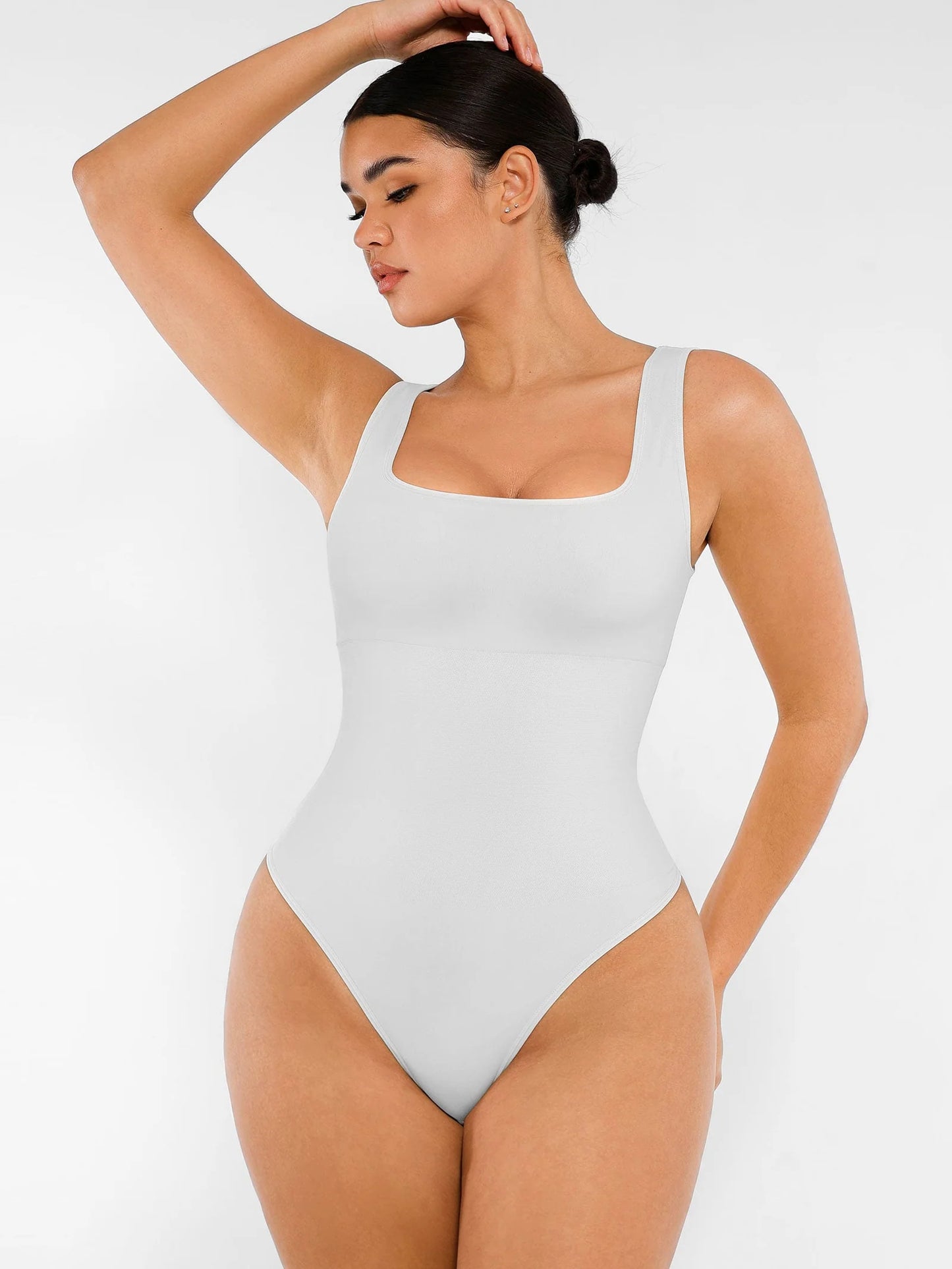 Sllowy - Body de Canalé con Escote Cuadrado