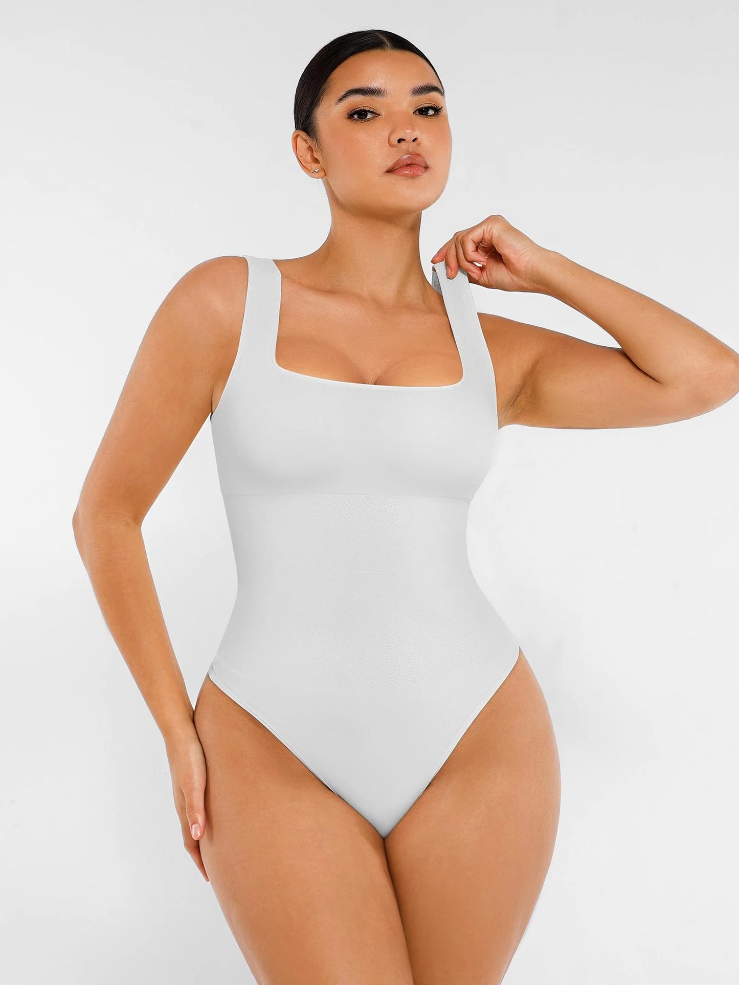 Sllowy - Body de Canalé con Escote Cuadrado