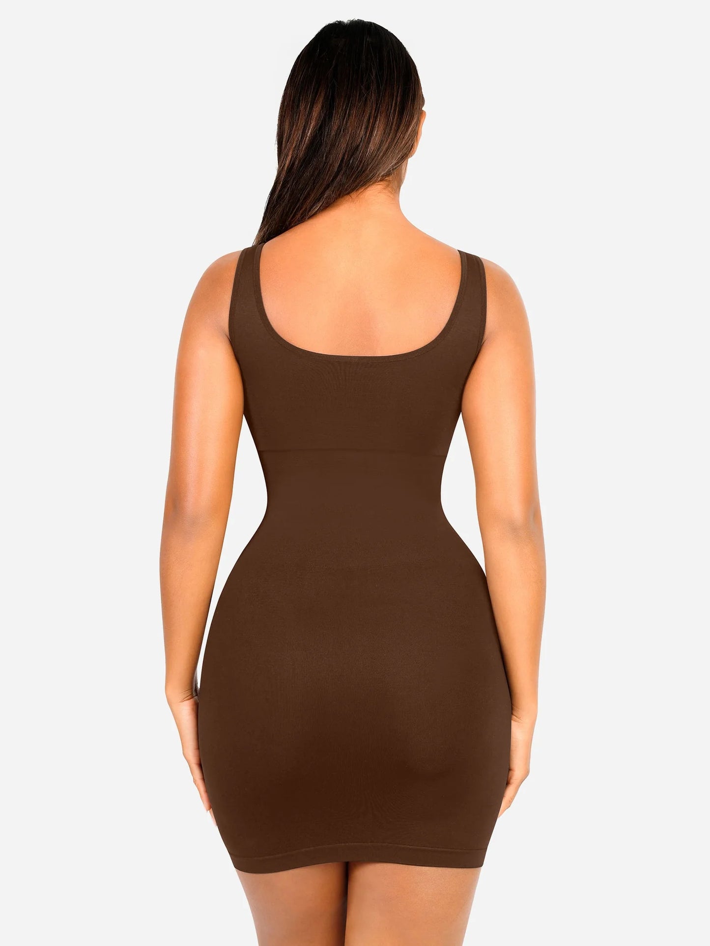 Sllowy - Vestido Moldeador Corto de Escote Cuadrado Sin Costuras