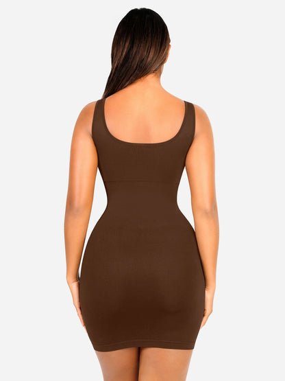 Sllowy - Vestido Moldeador Corto de Escote Cuadrado Sin Costuras