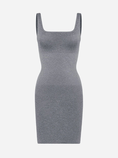 Sllowy - Vestido Moldeador Corto de Escote Cuadrado Sin Costuras