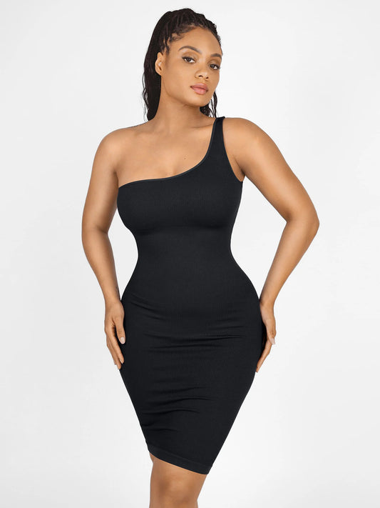 Sllowy - Vestido Moldeador Midi De Un Solo Hombro
