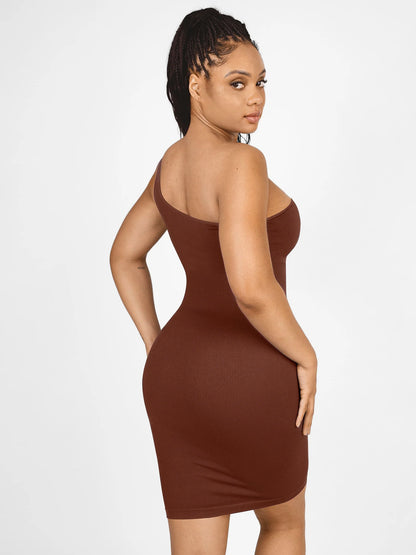 Sllowy - Vestido Moldeador Midi De Un Solo Hombro